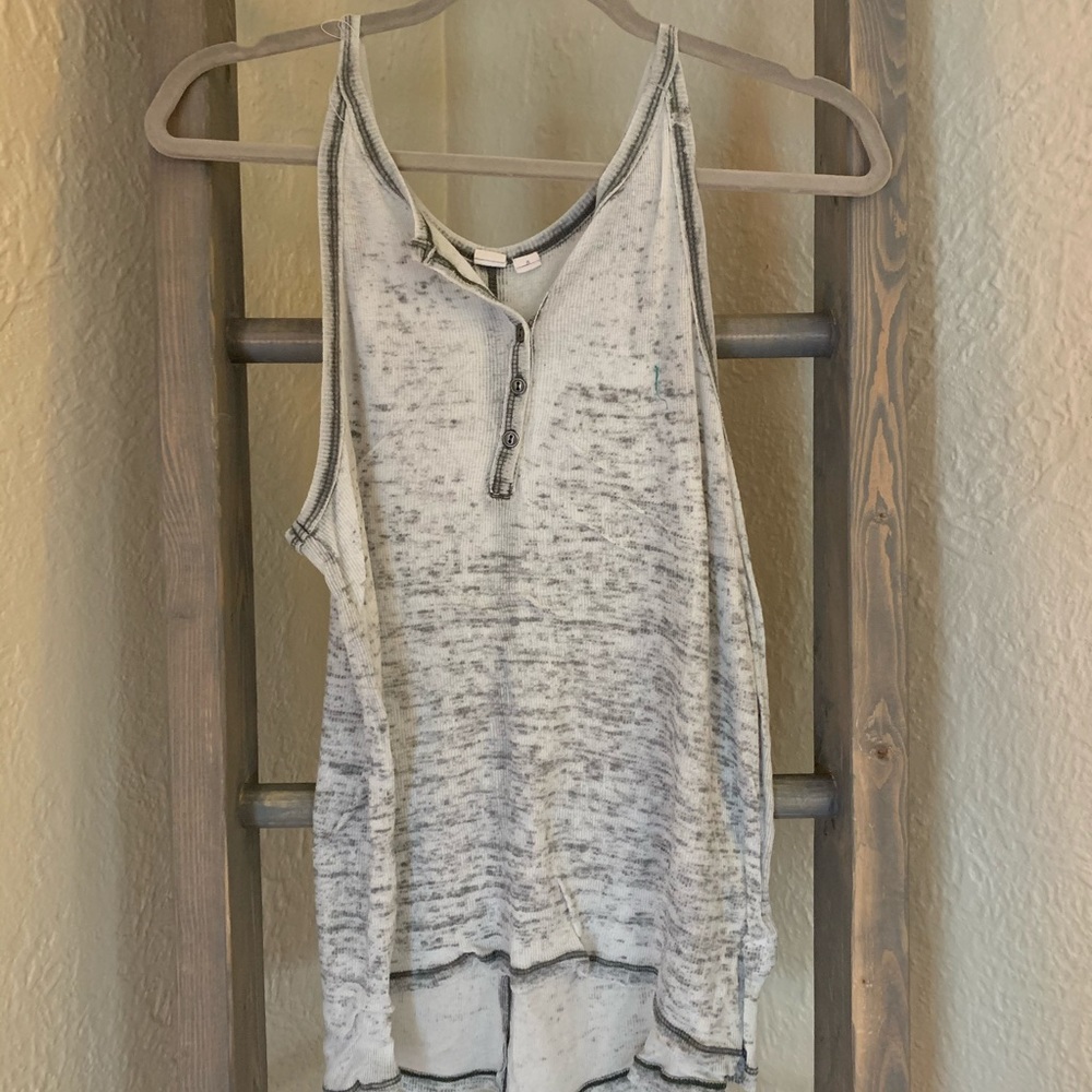 Nordstrom Casual Gray Sheer Tank Top